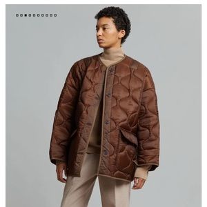 The Frankie Shop Brown Quilted Puffer Coat